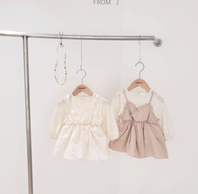 FROM J - Korean Children Fashion - #Kfashion4kids - Small Flower Apron Bodysuit - 10