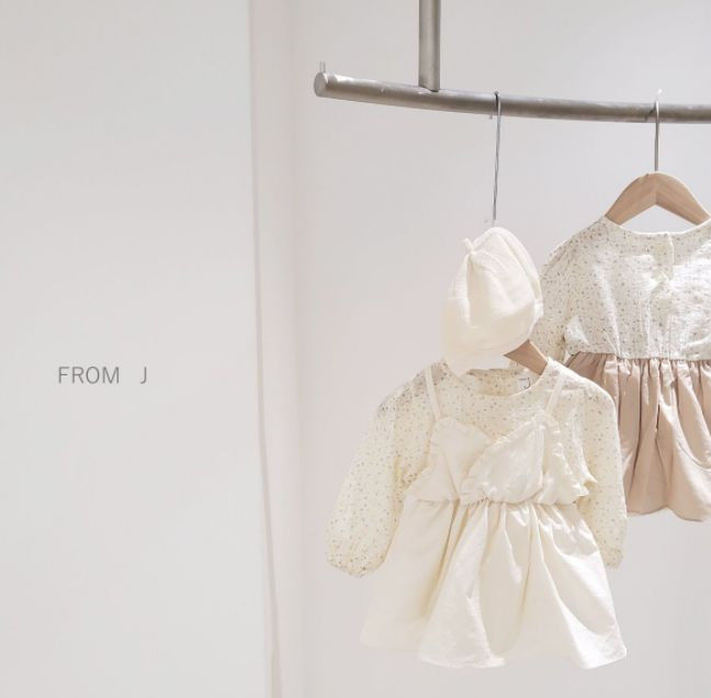 FROM J - Korean Children Fashion - #Kfashion4kids - Small Flower Apron Bodysuit - 11