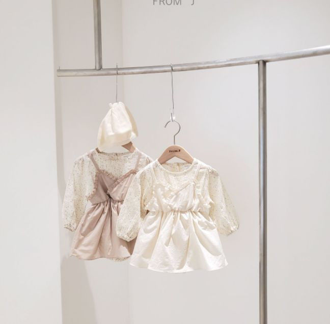 FROM J - Korean Children Fashion - #Kfashion4kids - Small Flower Apron Bodysuit - 12