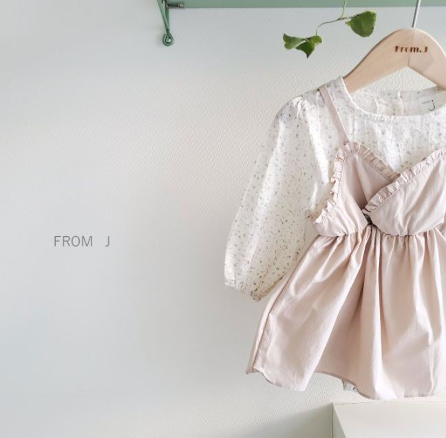 FROM J - Korean Children Fashion - #Kfashion4kids - Small Flower Apron Bodysuit - 4