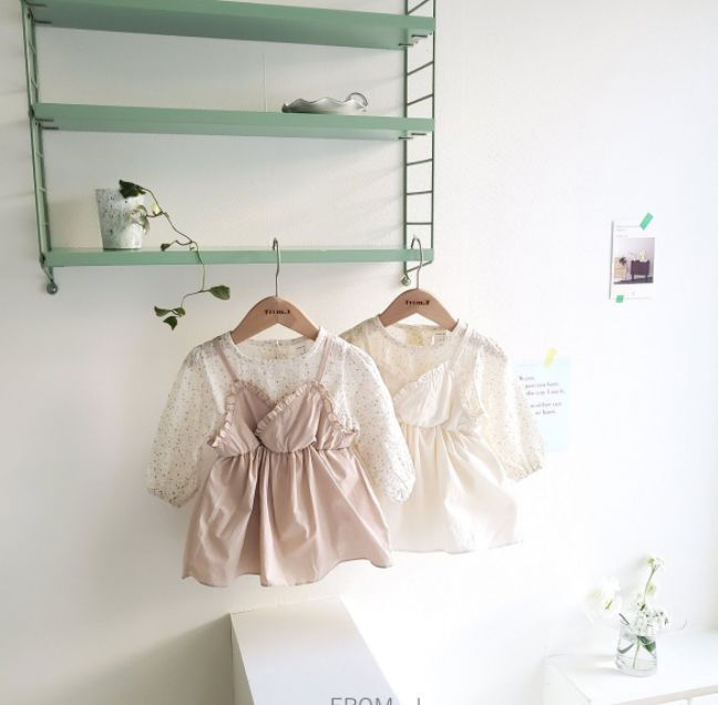 FROM J - Korean Children Fashion - #Kfashion4kids - Small Flower Apron Bodysuit - 5