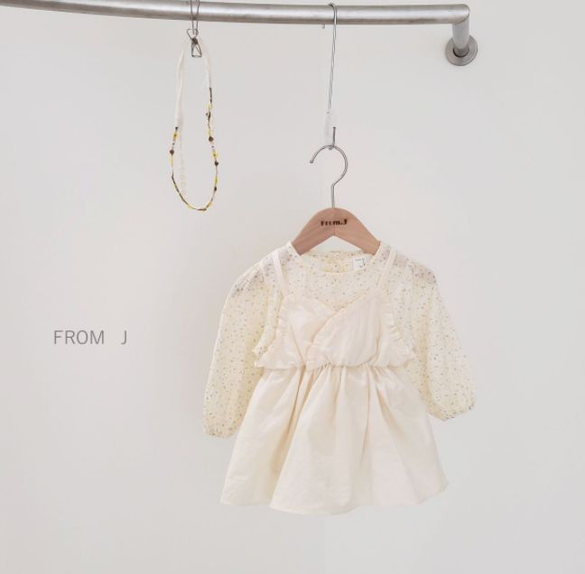 FROM J - Korean Children Fashion - #Kfashion4kids - Small Flower Apron Bodysuit - 6
