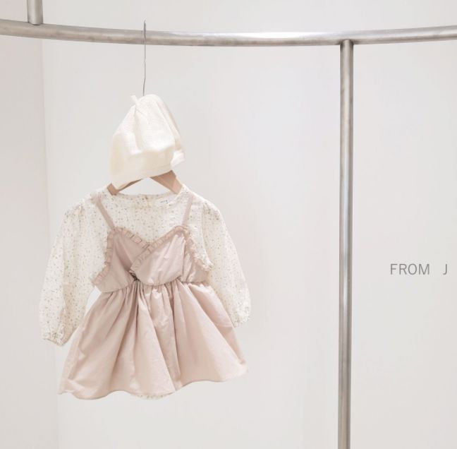 FROM J - Korean Children Fashion - #Kfashion4kids - Small Flower Apron Bodysuit - 8