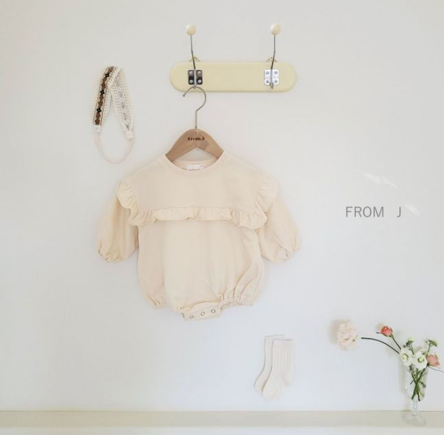 FROM J - Korean Children Fashion - #Kfashion4kids - Frill Sweatshirt Bodysuit - 10