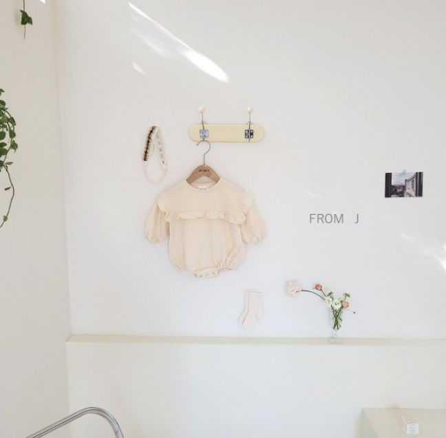 FROM J - Korean Children Fashion - #Kfashion4kids - Frill Sweatshirt Bodysuit - 2