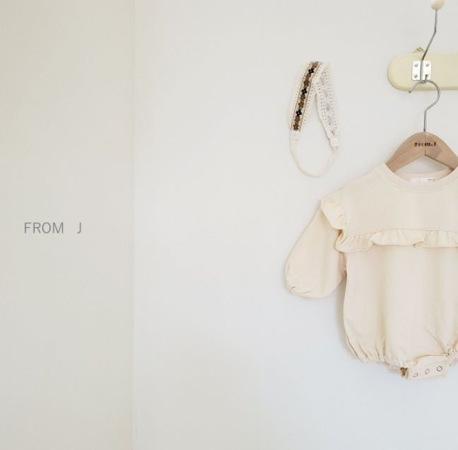 FROM J - Korean Children Fashion - #Kfashion4kids - Frill Sweatshirt Bodysuit - 3