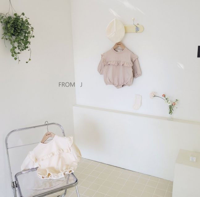 FROM J - Korean Children Fashion - #Kfashion4kids - Frill Sweatshirt Bodysuit - 6