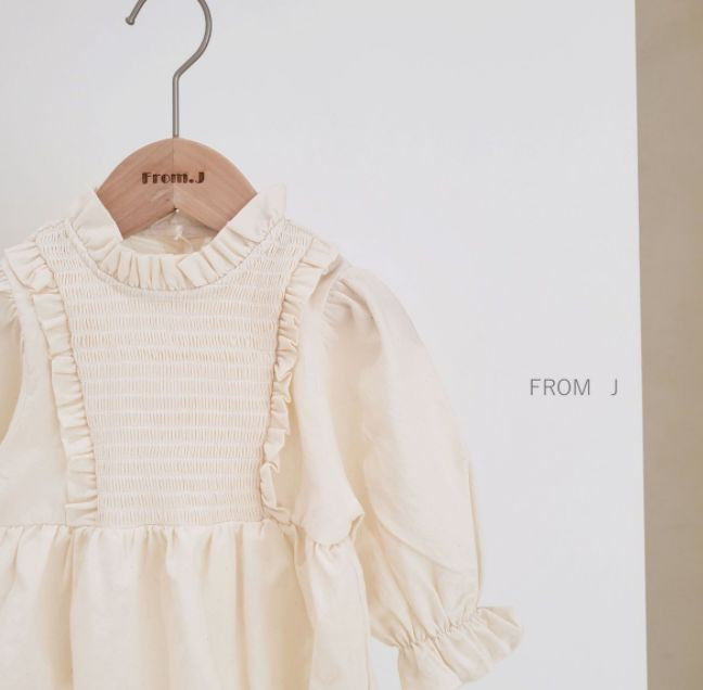 FROM J - Korean Children Fashion - #Kfashion4kids - Frill Smocked Bodysuit - 4