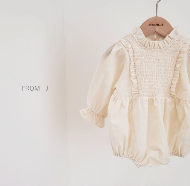 FROM J - Korean Children Fashion - #Kfashion4kids - Frill Smocked Bodysuit - 5