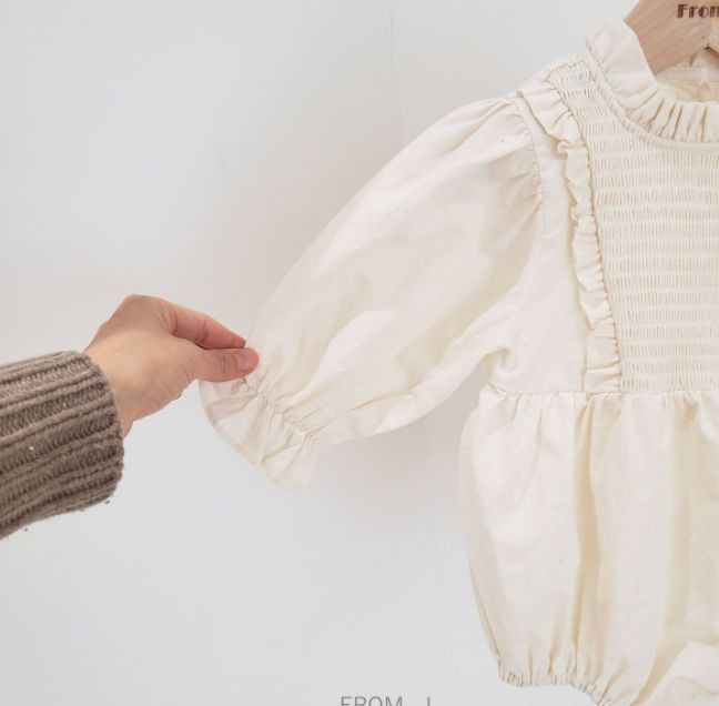 FROM J - Korean Children Fashion - #Kfashion4kids - Frill Smocked Bodysuit - 8