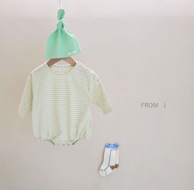 FROM J - Korean Children Fashion - #Kfashion4kids - Saint Stripes Bodysuit with Hat