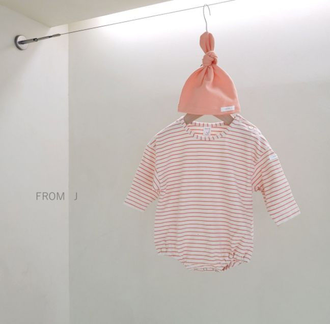 FROM J - Korean Children Fashion - #Kfashion4kids - Saint Stripes Bodysuit with Hat - 3