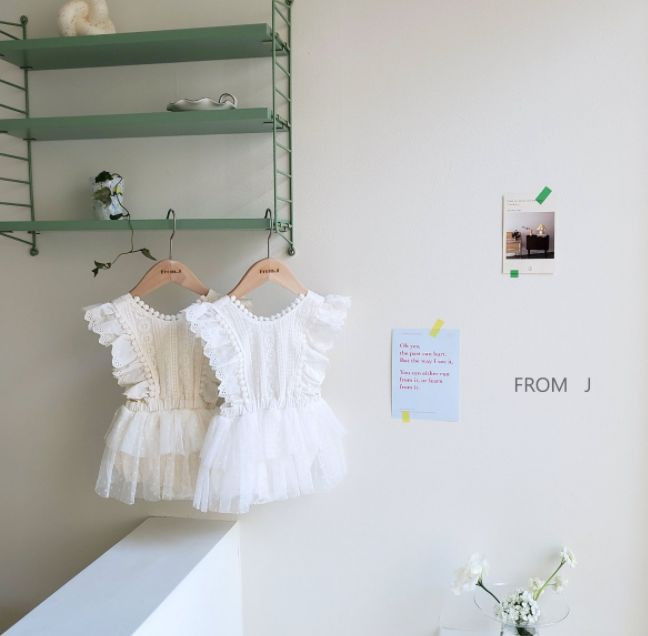 FROM J - Korean Children Fashion - #Kfashion4kids - Cancan Lace Suspender Bodysuit