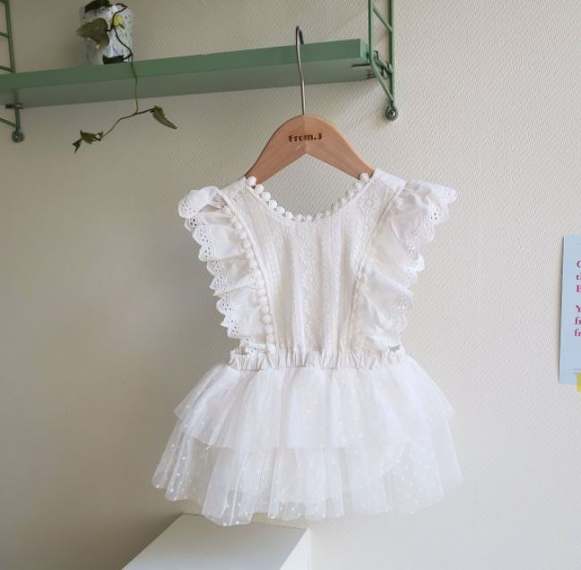 FROM J - Korean Children Fashion - #Kfashion4kids - Cancan Lace Suspender Bodysuit - 7