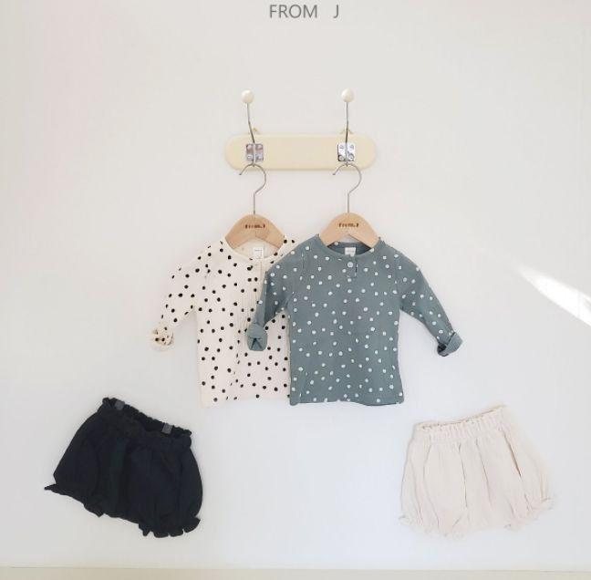 FROM J - Korean Children Fashion - #Kfashion4kids - Dots Top Bloomer Set