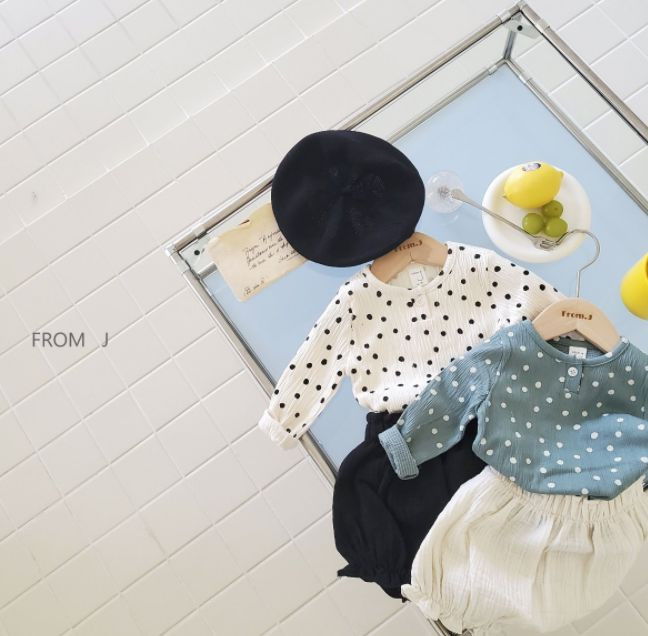 FROM J - Korean Children Fashion - #Kfashion4kids - Dots Top Bloomer Set - 10