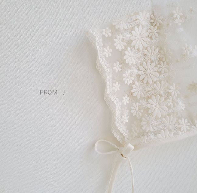 FROM J - Korean Children Fashion - #Kfashion4kids - Mesh Lace Bonnet - 2