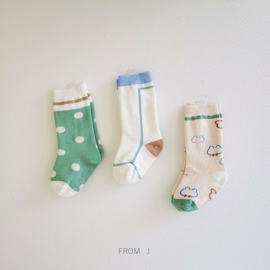 FROM J - Korean Children Fashion - #Kfashion4kids - Spring Spring Knee Socks [set of 3] - 2