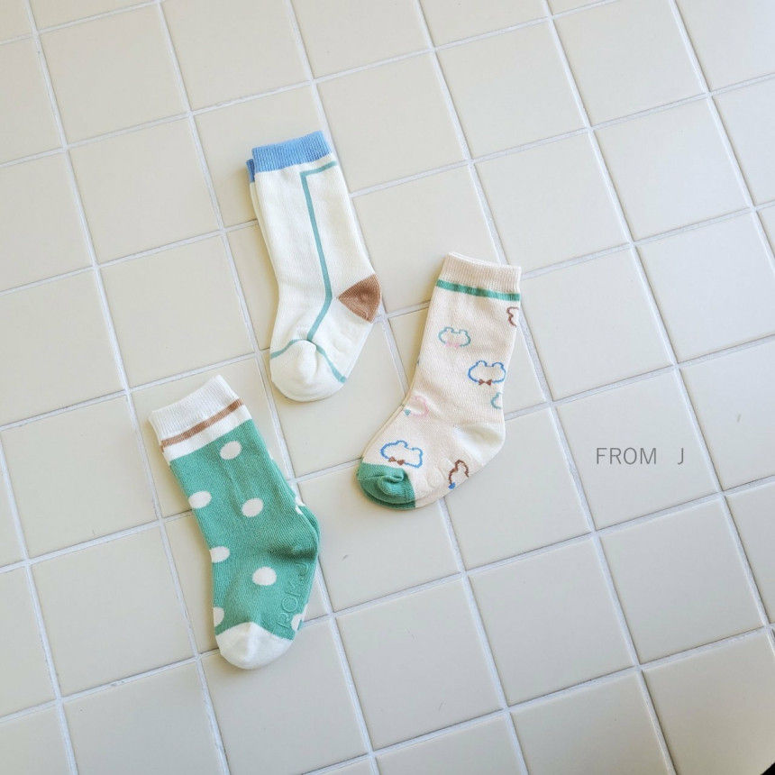 FROM J - Korean Children Fashion - #Kfashion4kids - Spring Spring Knee Socks [set of 3] - 3