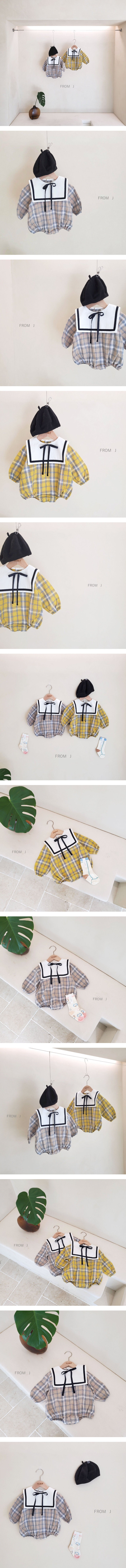 FROM J - Korean Children Fashion - #Kfashion4kids - Check Sailor Bodysuit