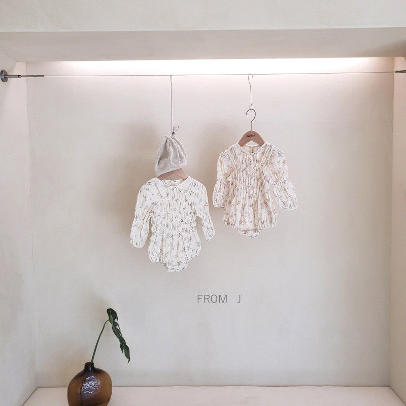 FROM J - Korean Children Fashion - #Kfashion4kids - Flower Smocked Bodysuit