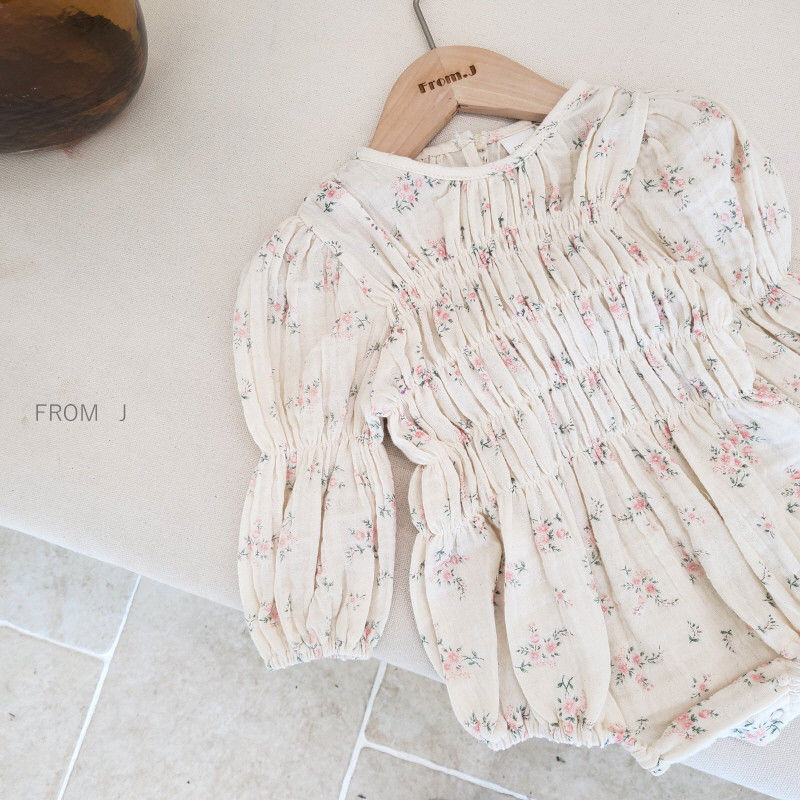 FROM J - Korean Children Fashion - #Kfashion4kids - Flower Smocked Bodysuit - 10