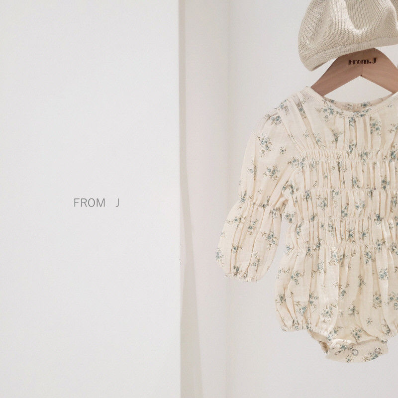 FROM J - Korean Children Fashion - #Kfashion4kids - Flower Smocked Bodysuit - 2