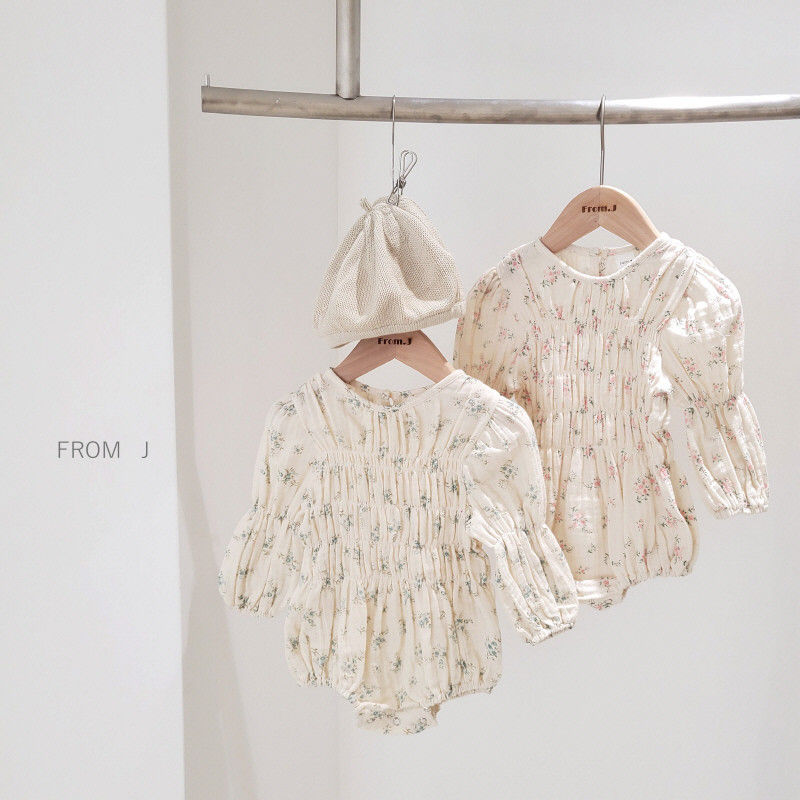 FROM J - Korean Children Fashion - #Kfashion4kids - Flower Smocked Bodysuit - 3
