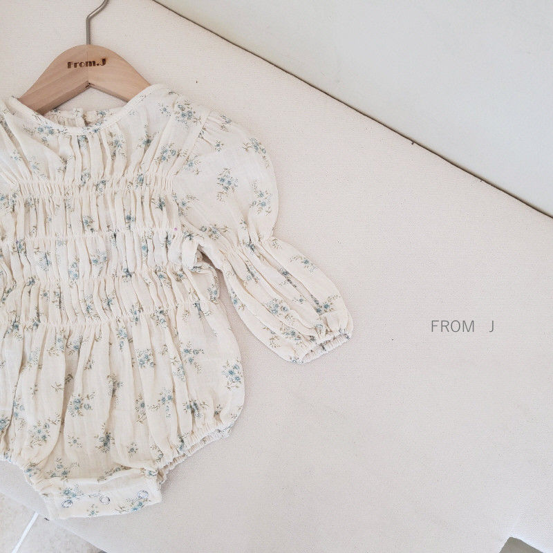 FROM J - Korean Children Fashion - #Kfashion4kids - Flower Smocked Bodysuit - 4