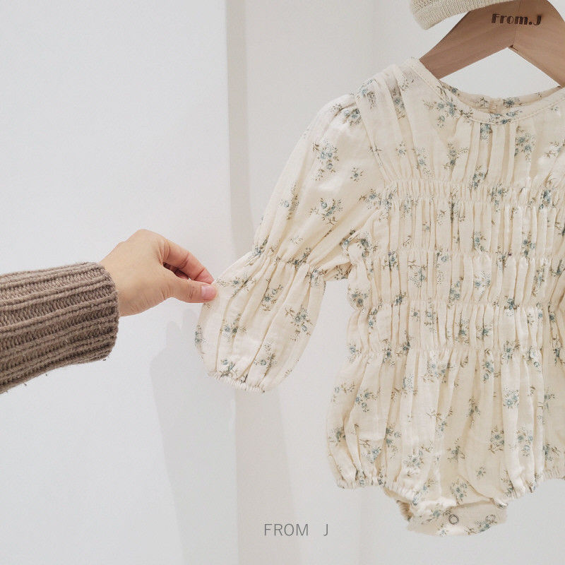 FROM J - Korean Children Fashion - #Kfashion4kids - Flower Smocked Bodysuit - 5