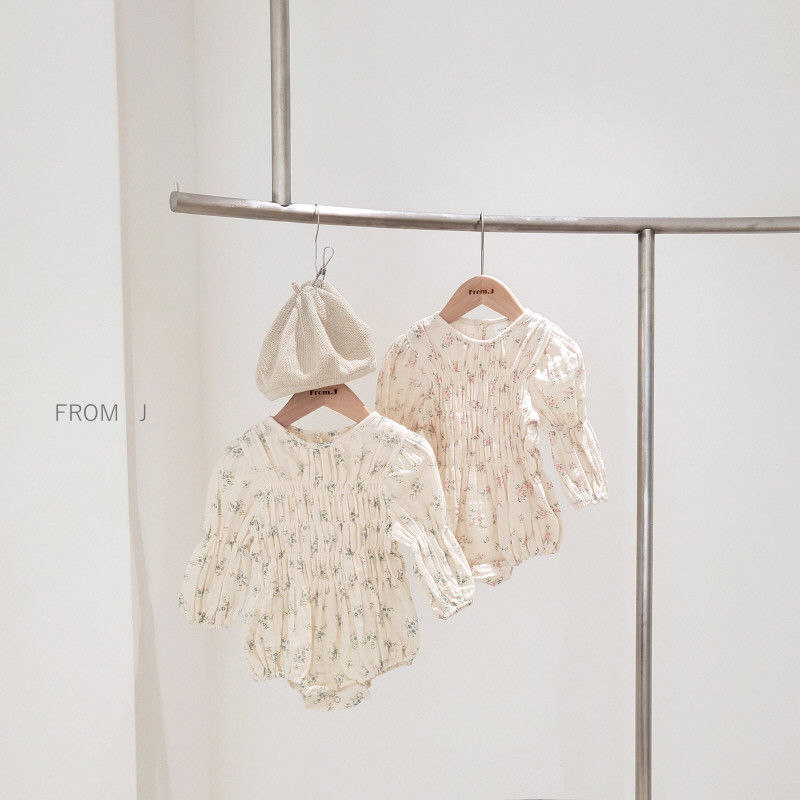 FROM J - Korean Children Fashion - #Kfashion4kids - Flower Smocked Bodysuit - 6