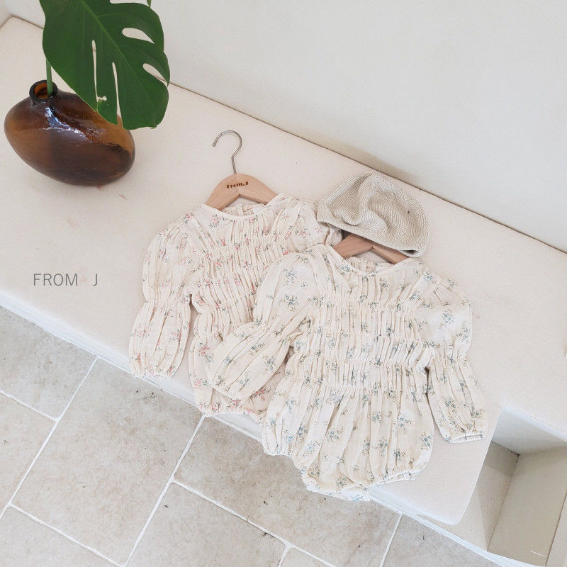 FROM J - Korean Children Fashion - #Kfashion4kids - Flower Smocked Bodysuit - 7