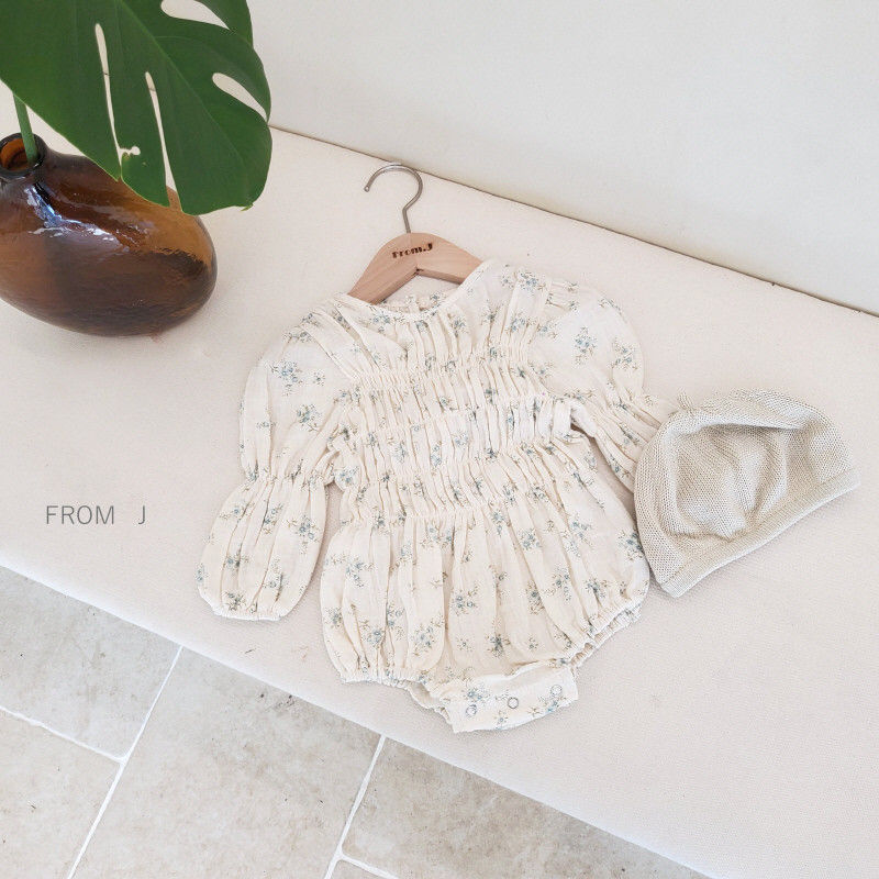 FROM J - Korean Children Fashion - #Kfashion4kids - Flower Smocked Bodysuit - 8