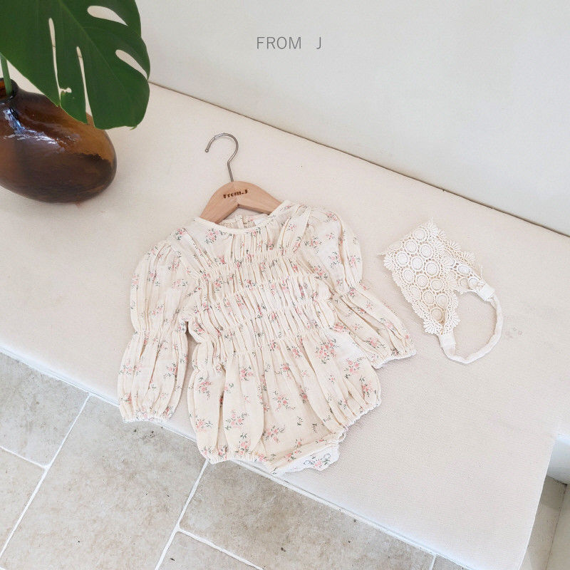 FROM J - Korean Children Fashion - #Kfashion4kids - Flower Smocked Bodysuit - 9