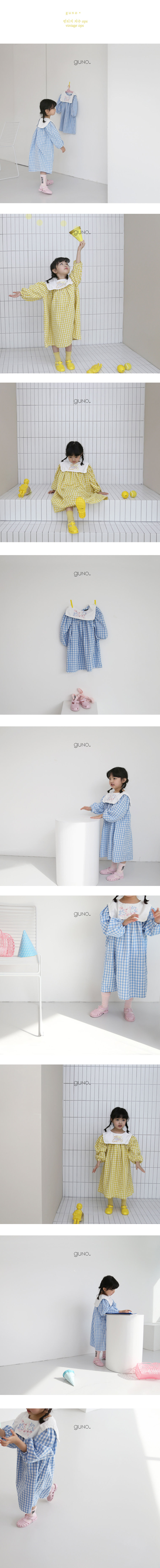 GUNO - Korean Children Fashion - #Kfashion4kids - Vintage Embroidery One-piece