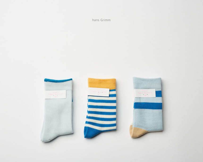 HANS GRIMM - Korean Children Fashion - #Kfashion4kids - Stripes Socks [set of 3] - 2