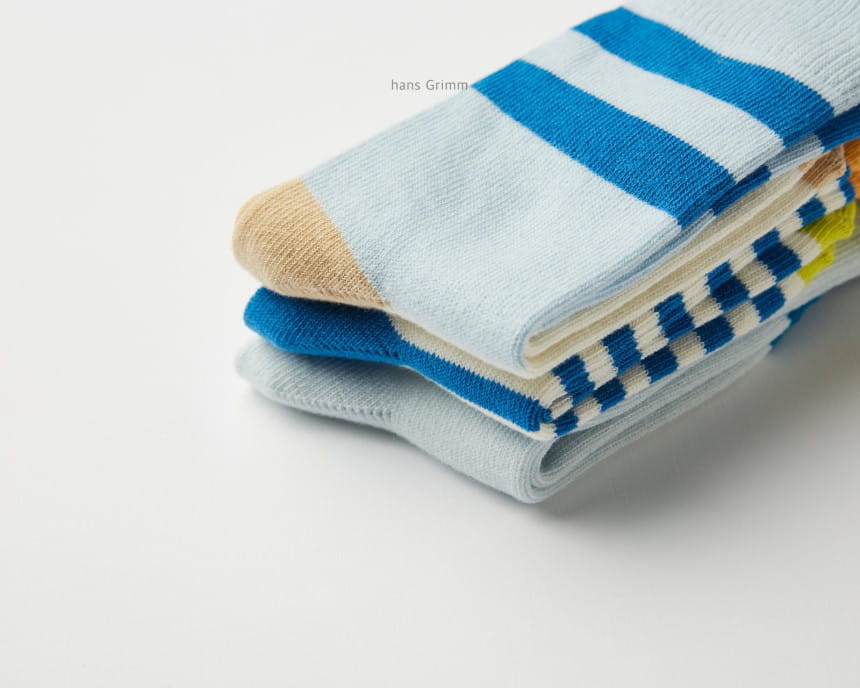HANS GRIMM - Korean Children Fashion - #Kfashion4kids - Stripes Socks [set of 3] - 8