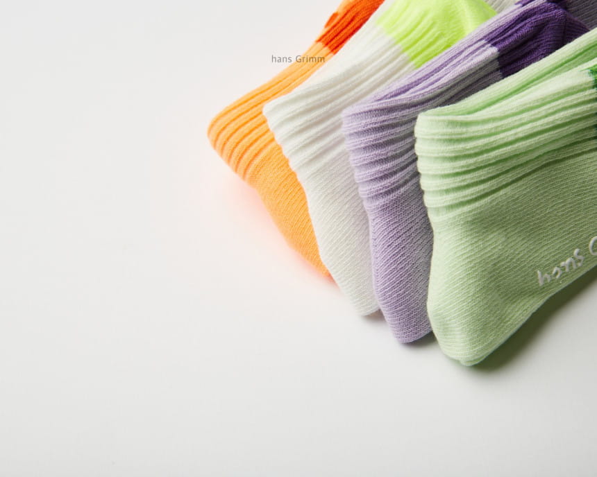 HANS GRIMM - Korean Children Fashion - #Kfashion4kids - Neon Socks [Set of 4]
