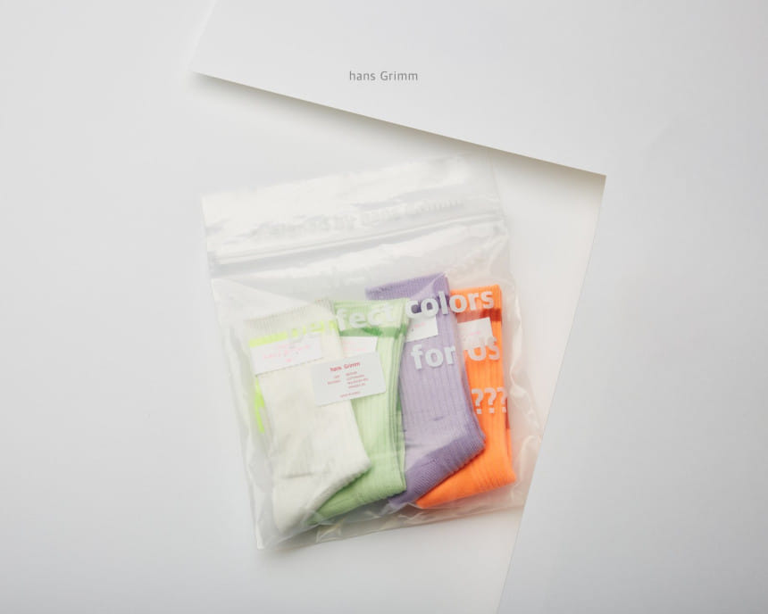 HANS GRIMM - Korean Children Fashion - #Kfashion4kids - Neon Socks [Set of 4] - 7