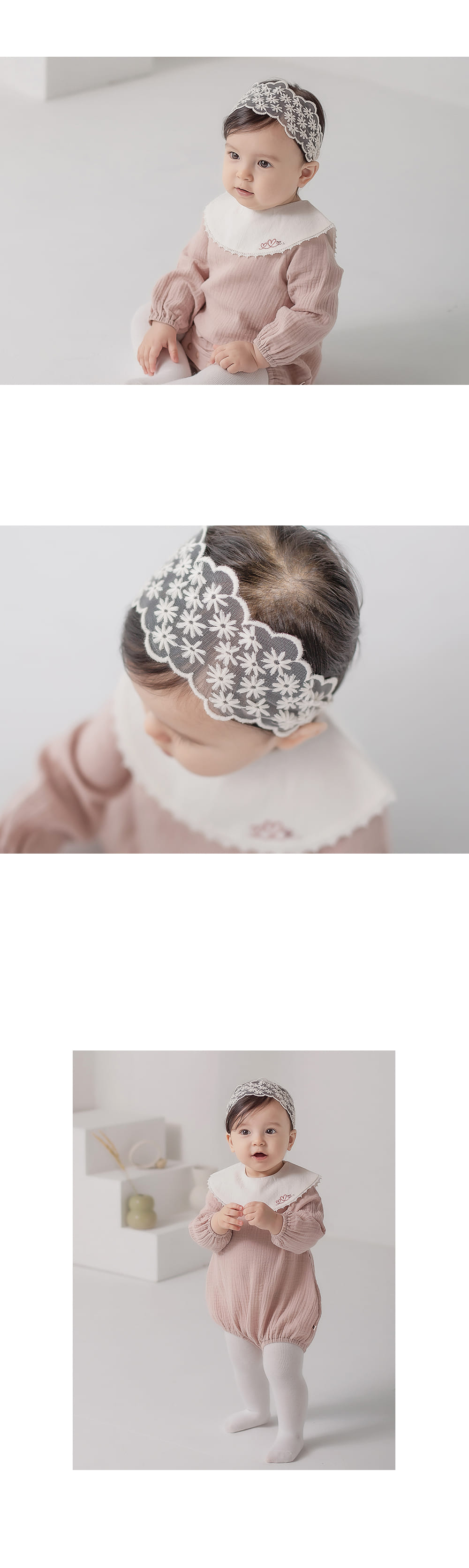 HAPPY PRINCE - Korean Children Fashion - #Kfashion4kids - Phoebe Lace Baby Hairband [set of 5] - 4