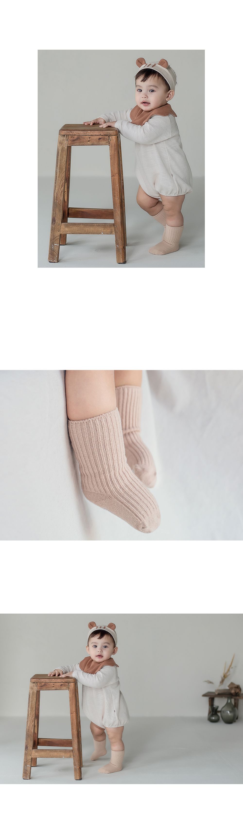 KIDS CLARA - Korean Children Fashion - #Kfashion4kids - Plain Rip Baby Socks [set of 5] - 4