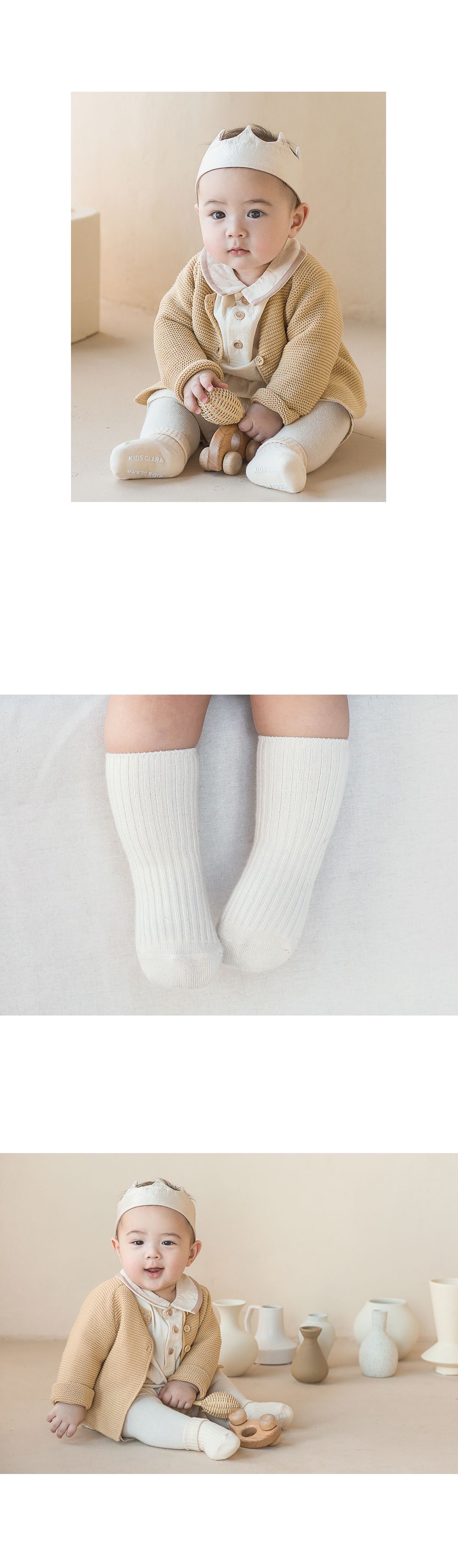 KIDS CLARA - Korean Children Fashion - #Kfashion4kids - Plain Rip Baby Socks [set of 5] - 6
