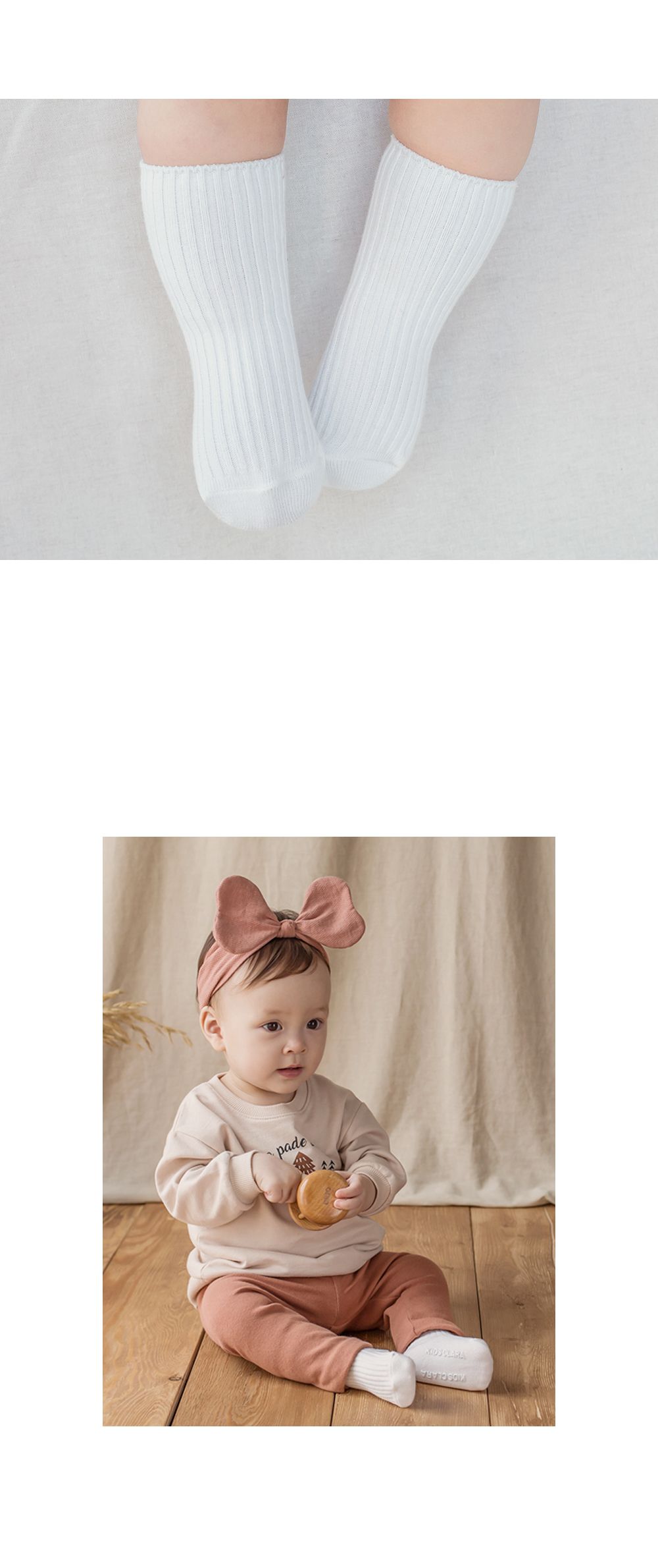 KIDS CLARA - Korean Children Fashion - #Kfashion4kids - Plain Rip Baby Socks [set of 5] - 8