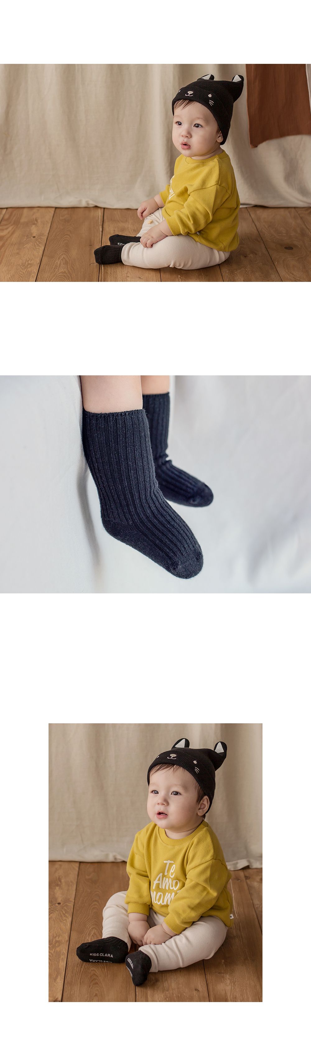 KIDS CLARA - Korean Children Fashion - #Kfashion4kids - Plain Rip Baby Socks [set of 5] - 9