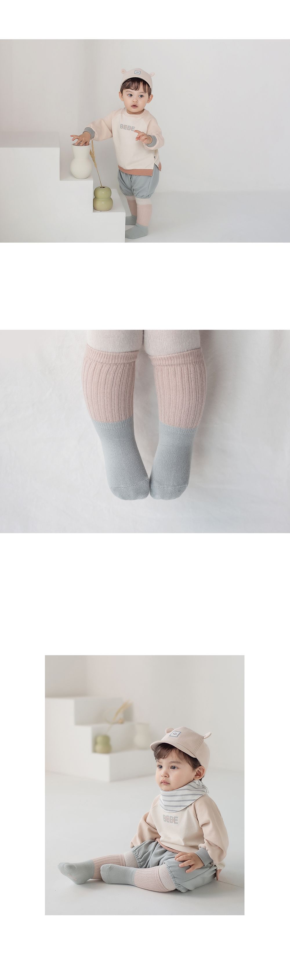KIDS CLARA - Korean Children Fashion - #Kfashion4kids - Primo Warmer Baby Socks 2in1 [set of 5] - 4