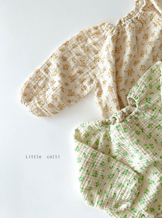 LITTLE COLLI - Korean Children Fashion - #Kfashion4kids - Spring Flower Bodysuit - 2