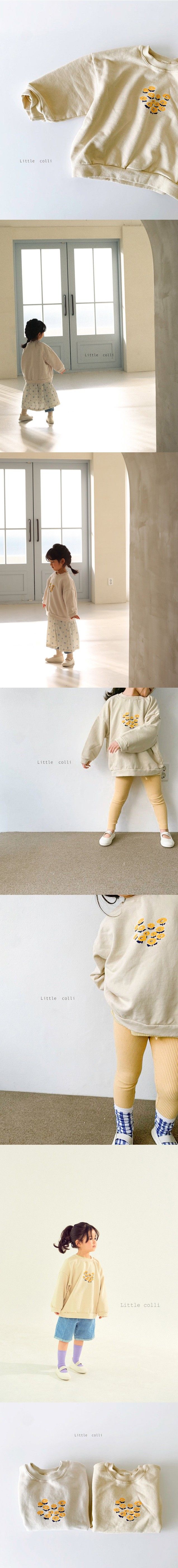 LITTLE COLLI - Korean Children Fashion - #Kfashion4kids - Flower Sweatshirt - 2