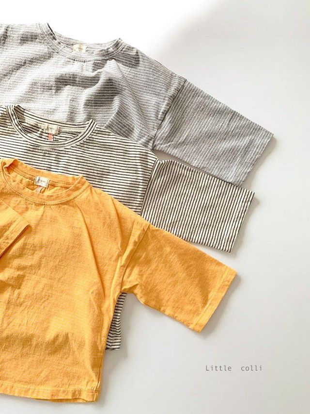 LITTLE COLLI - Korean Children Fashion - #Kfashion4kids - Point Small Stripe Tee