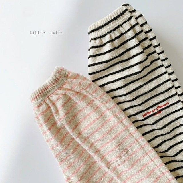 LITTLE COLLI - Korean Children Fashion - #Kfashion4kids - Stripe Jogger Pants