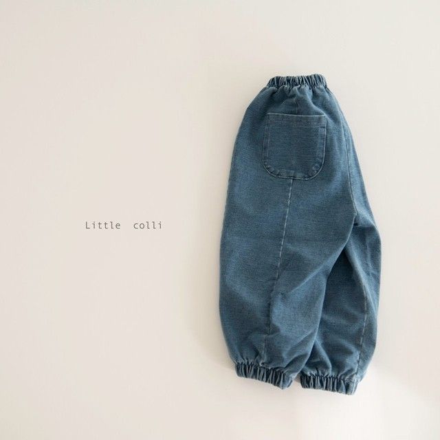 LITTLE COLLI - Korean Children Fashion - #Kfashion4kids - Denim Jogger Pants